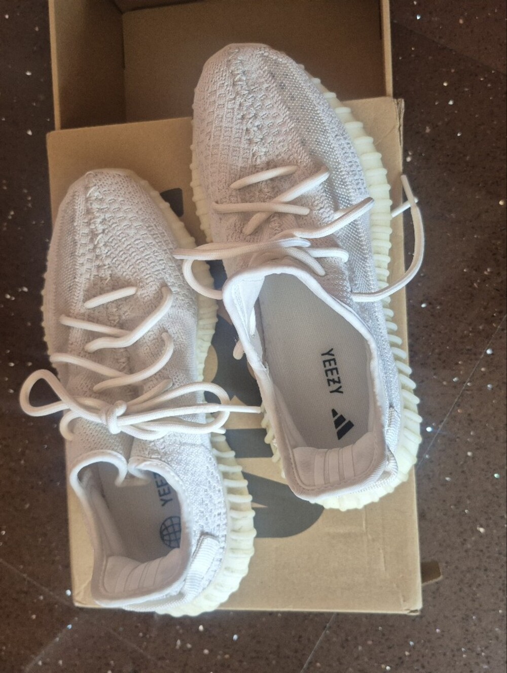 Yeezy Women’s Knit Low-Top Sneakers in Cream/Off-White